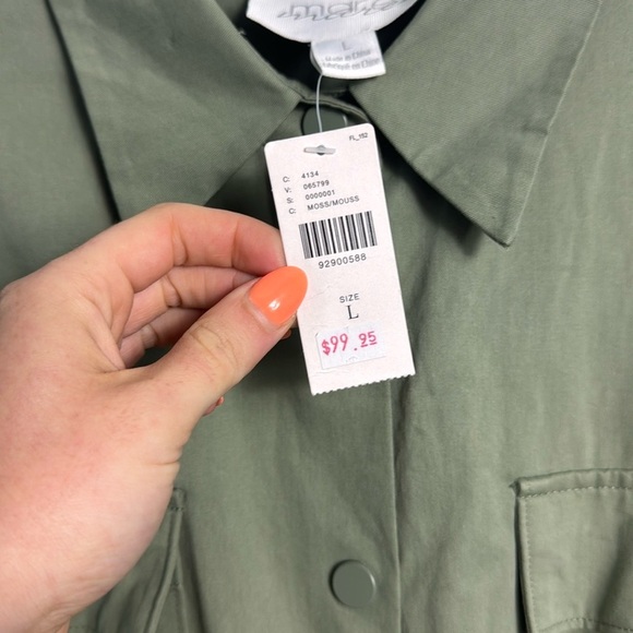 NWT Anthropologie Mare Mare Long-Sleeve Utility Romper Moss Green Size Large - Picture 4 of 12